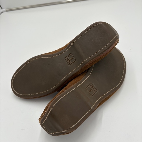 Frye Brown Suede Leather Moccasin Loafer Lewis Lace Tie 8.5 Excellent Condition - Picture 8 of 8